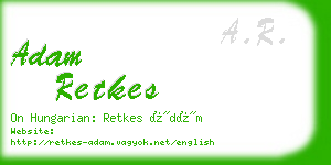 adam retkes business card